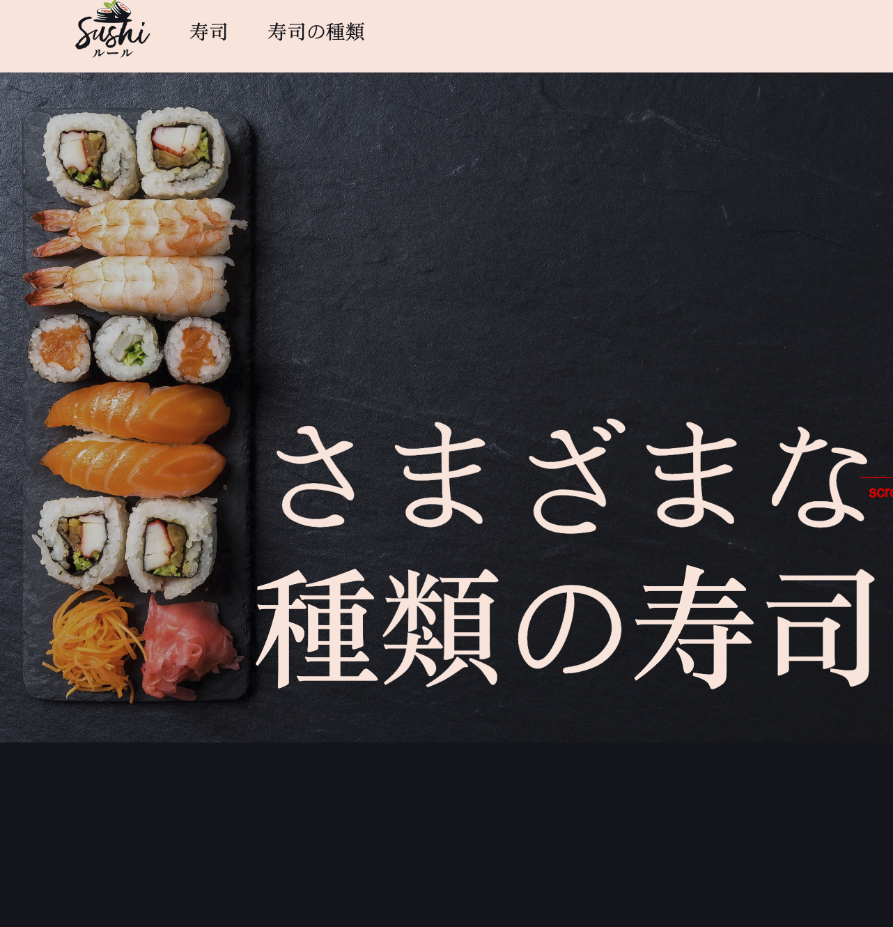 Page du site internet Touch of Sushi