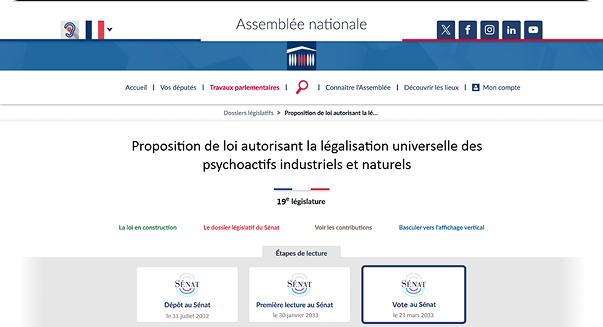 image sur le texte de loi fictife sur les supstences psycoctife de la france 